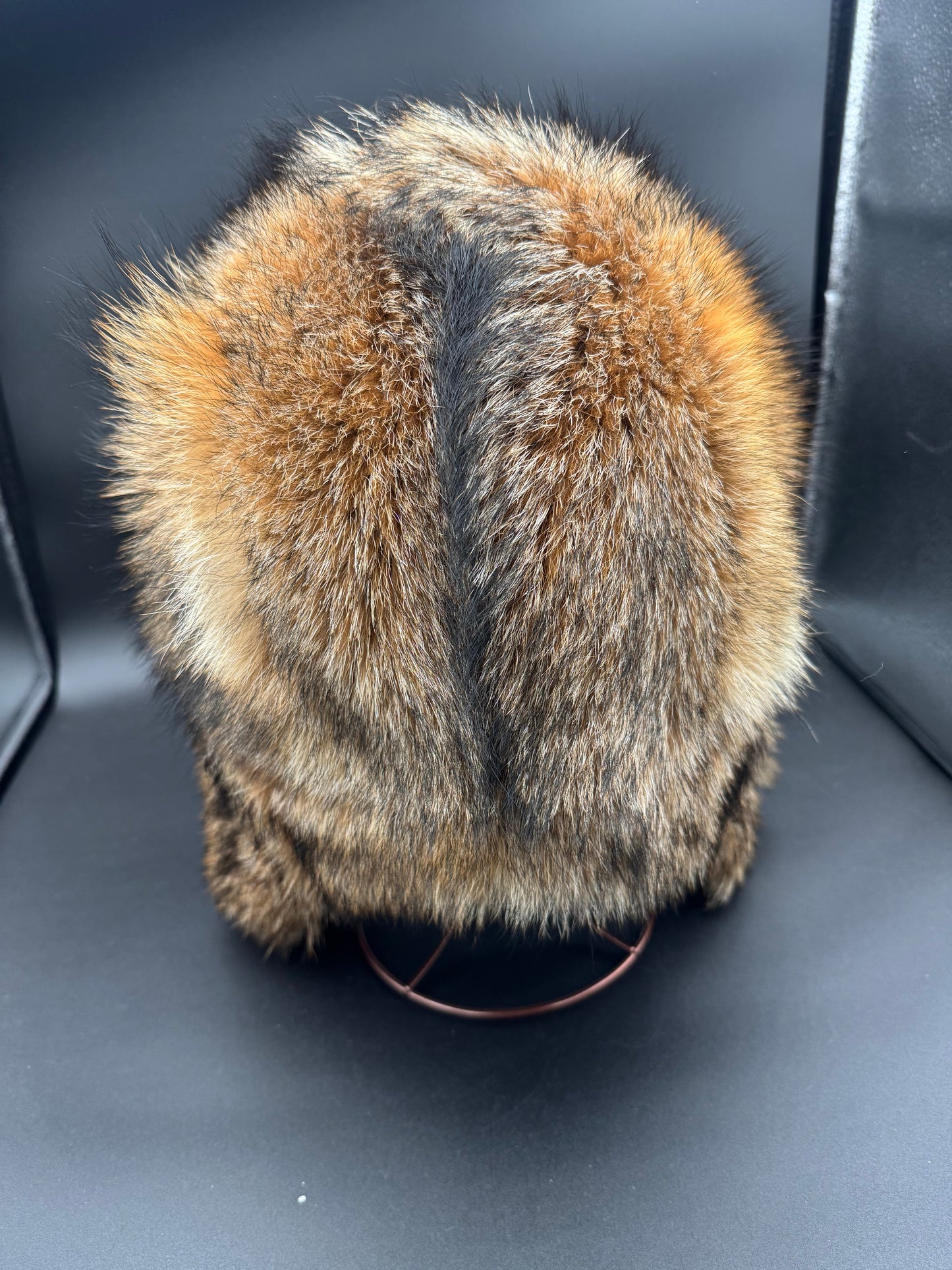 Coyote/ Muskrat Trapper Style Hat (Muskrat Interior)