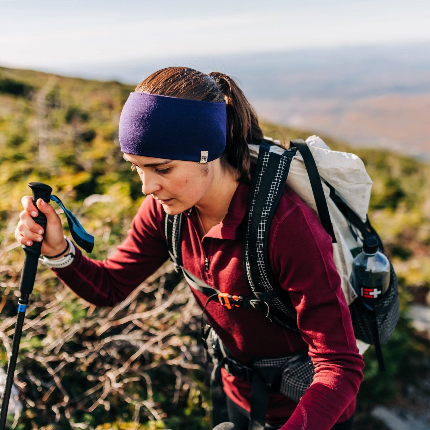 Midweight Reversible Wool Headband  - 100% Merino Wool