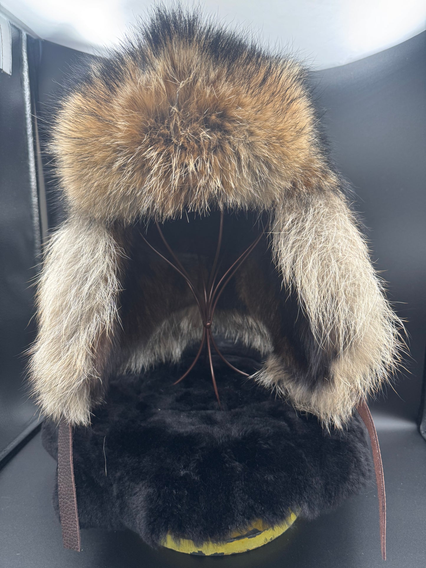 Coyote Trapper Style Hat (Muskrat Interior)