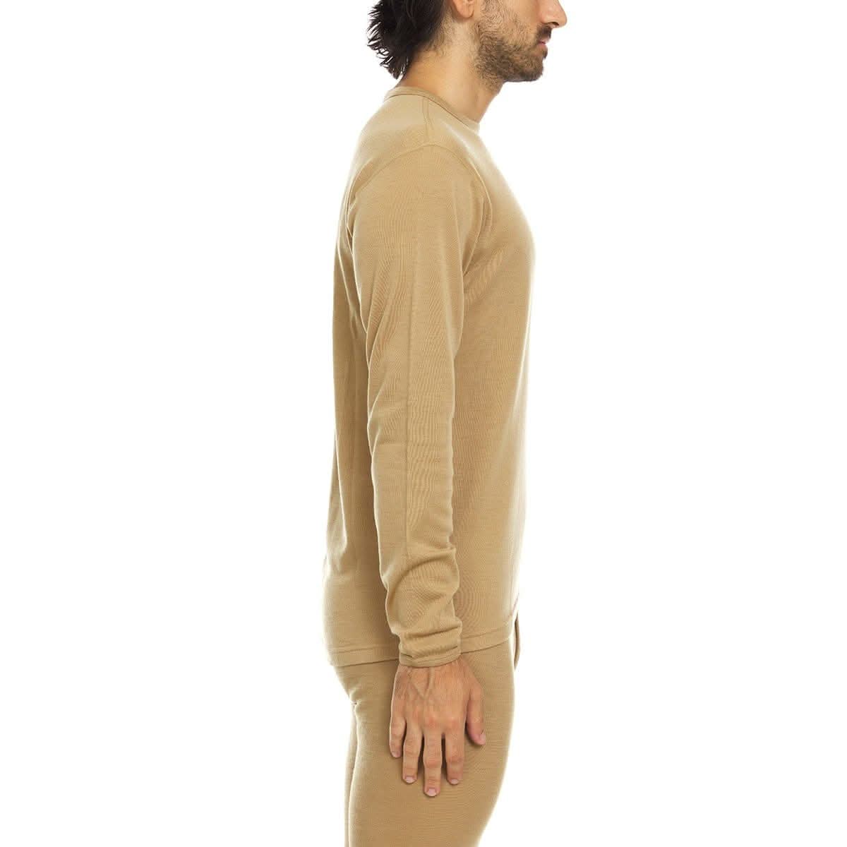 Men's Wool Thermal Top Midweight Base Layer - 100% Merino Wool
