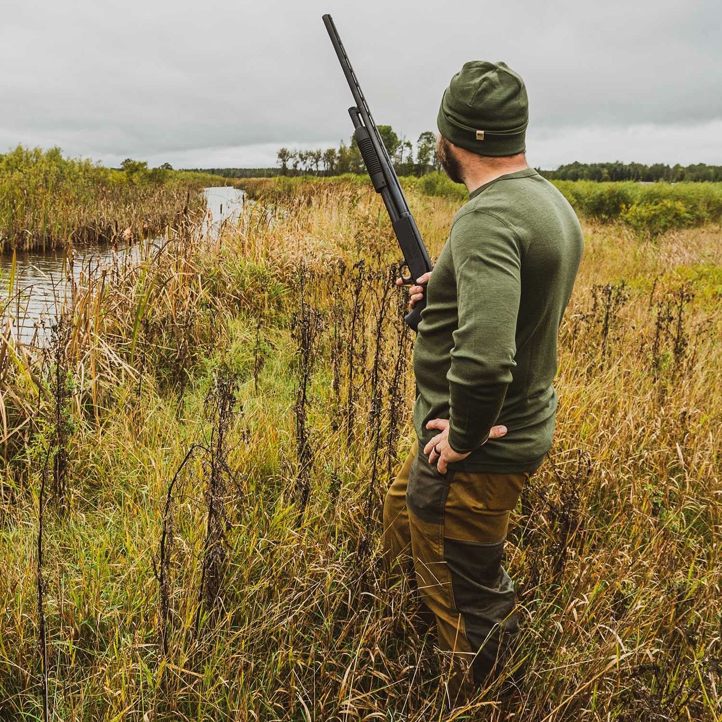 Men's Wool Thermal Top Midweight Base Layer - 100% Merino Wool