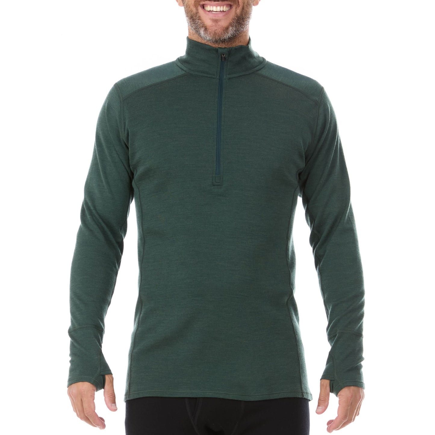 Midweight Men's Wool 1/4 Zip -  100% Merino Wool