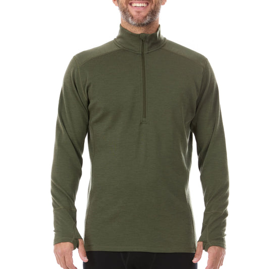 Midweight Men's Wool 1/4 Zip -  100% Merino Wool