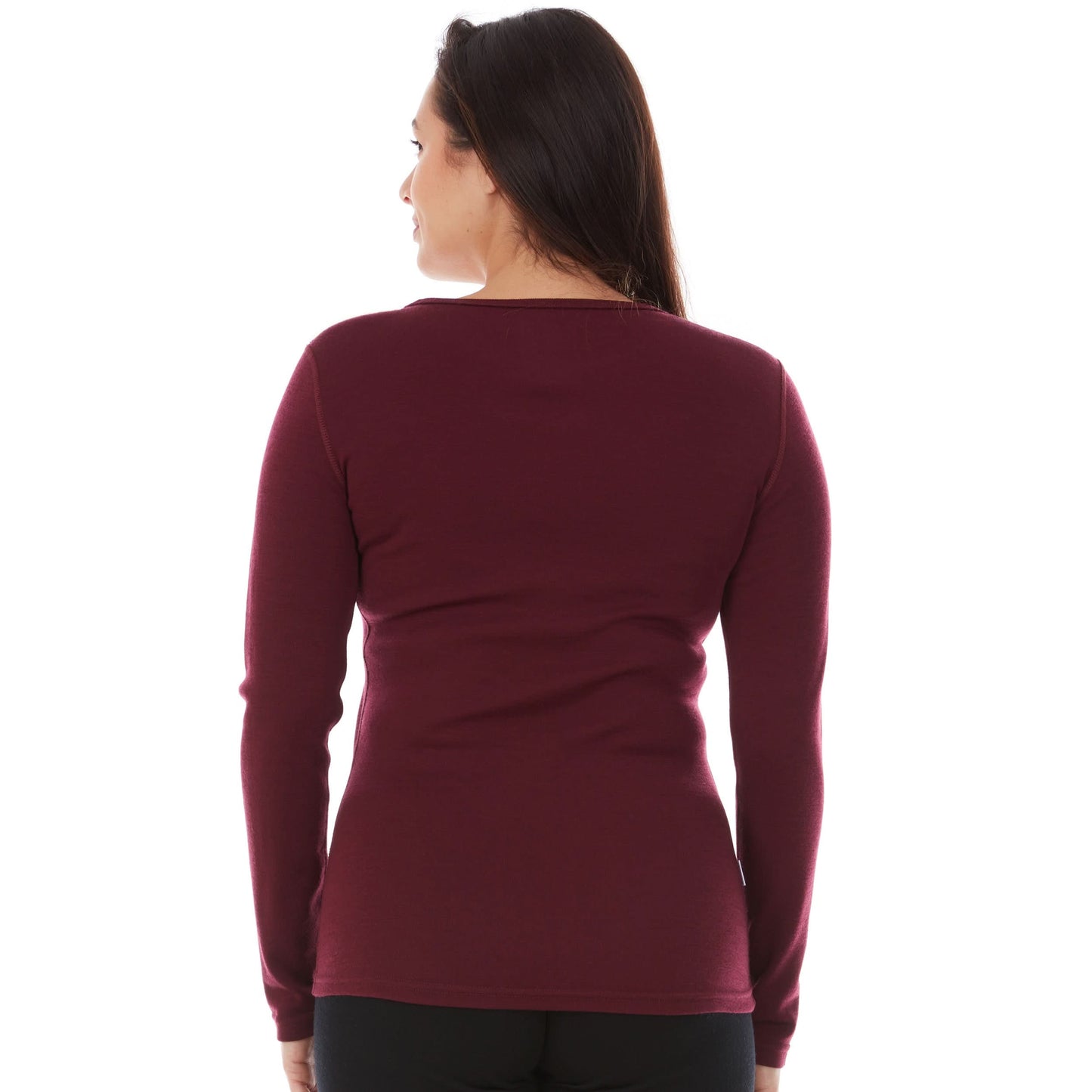 Midweight Women's Wool Crew Top -  100% Merino Wool