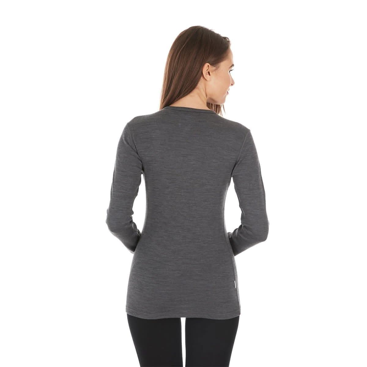 Midweight Women's Wool Crew Top -  100% Merino Wool