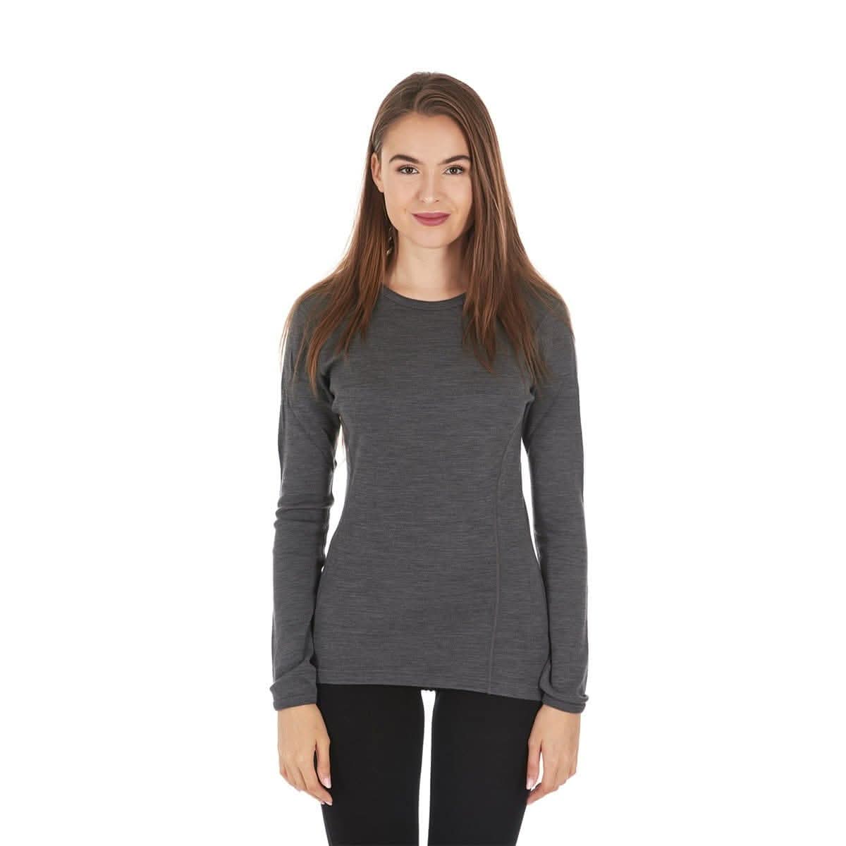 Midweight Women's Wool Crew Top -  100% Merino Wool