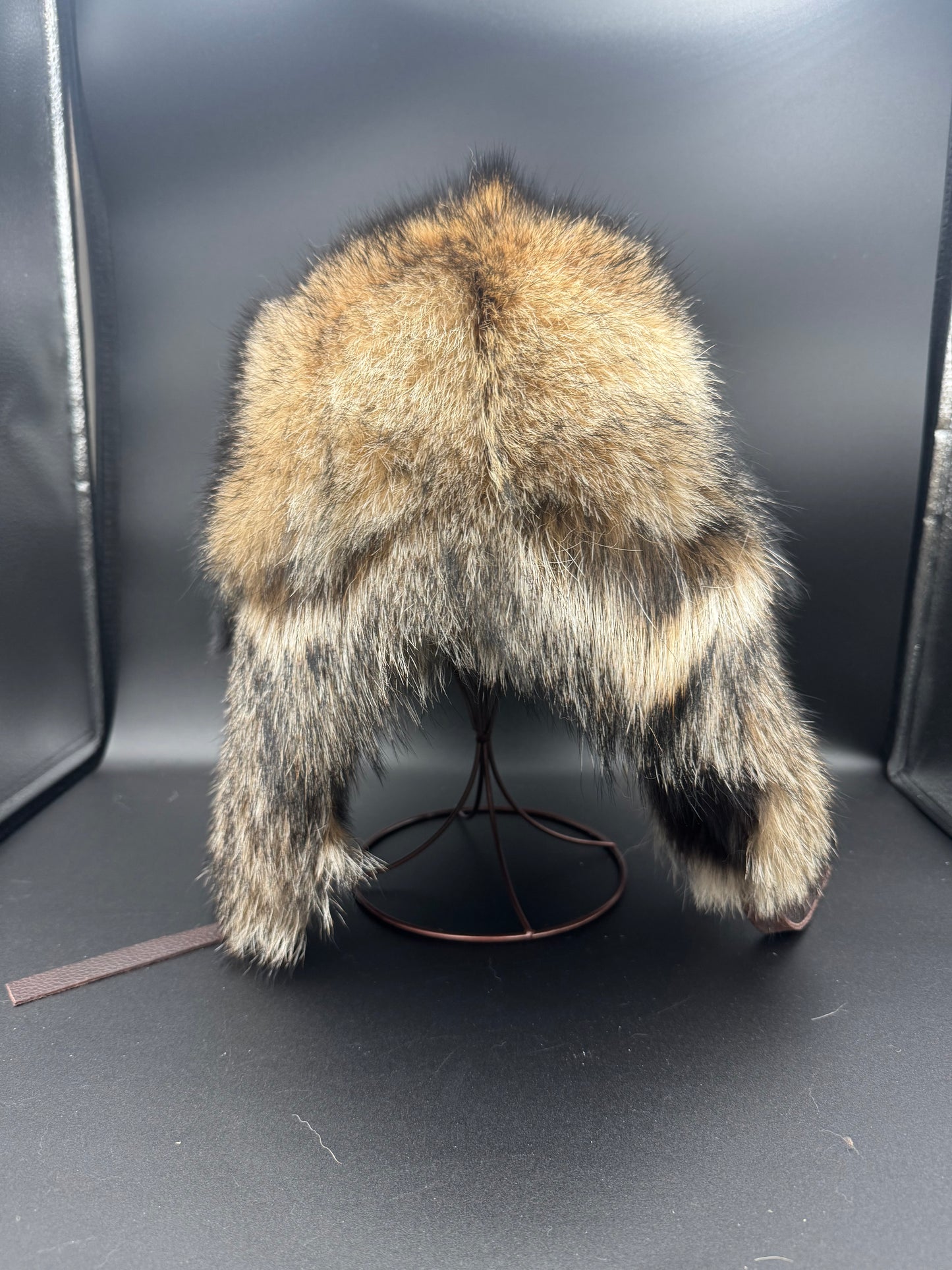 Coyote Trapper Style Hat (Muskrat Interior)